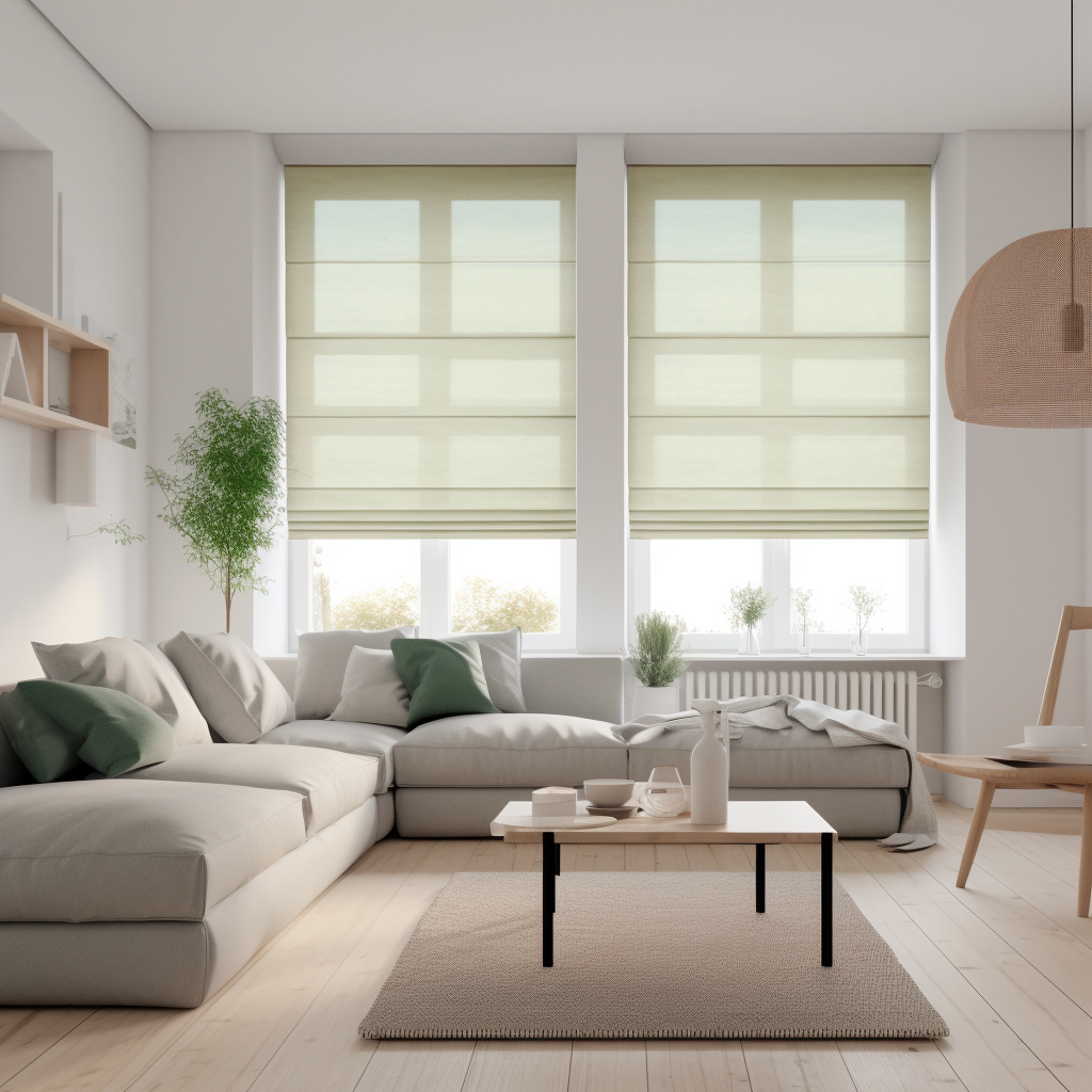 Grace vouwgordijn transparant beige woonkamer raamdecoratie maatwerk lichtdoorlatend zonwering modern interieur