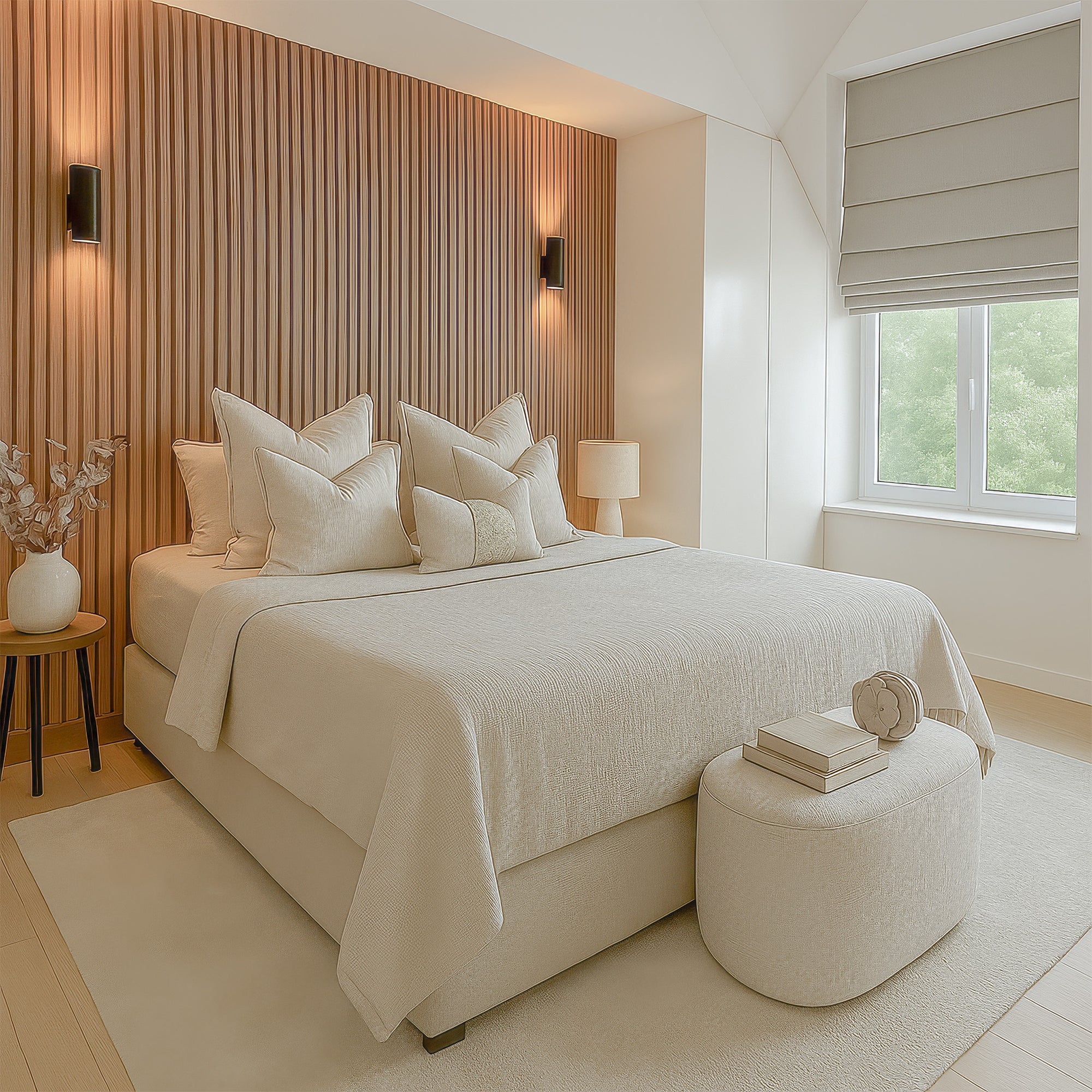 Nova vouwgordijn verduisterend grijs slaapkamer raam maatwerk zonwering moderne interieur