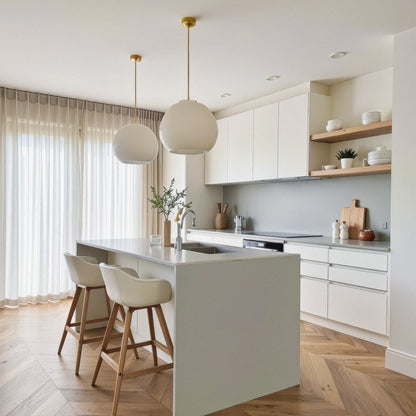 Witte inbetween gordijnen op maat keuken moderne raamdecoratie lichtdoorlatend maatwerk